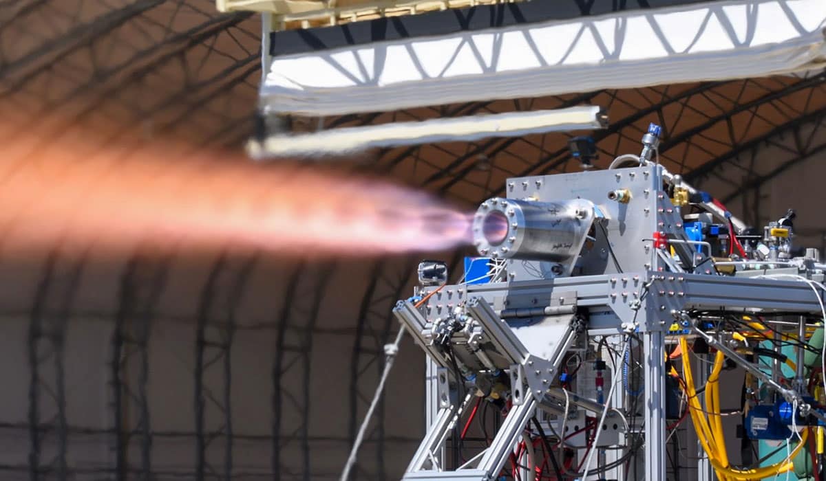 Project Triton, a rocket engine powered by ethanol and liquid oxygen, is test-fired at Cecil Spaceport in Jacksonville, Florida. The engine, designed and built by members of Embry-Riddle's Experimental Rocket Propulsion Lab (ERPL) on the Daytona Beach Campus, stands as ERPL's most powerful rocket engine tested to date.