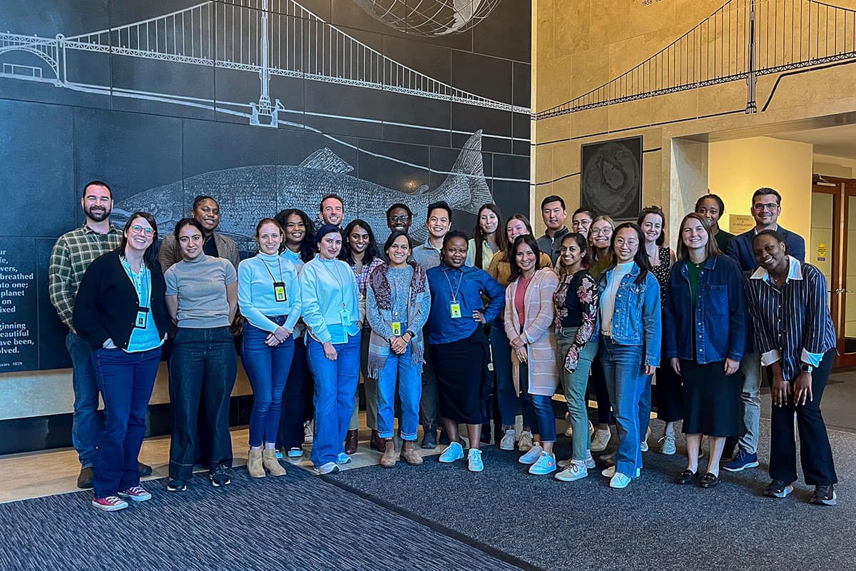 Embry-Riddle’s Dr. David Canales Garcia (back row, far right) joins the 2025 Mirzayan Fellows in the Keck Center of the National Academies.