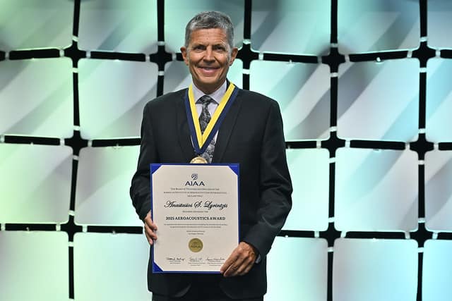 Dr. Anastasios (Tasos) Lyrintzis received the 2025 AIAA Aeroacoustics Award in late July 2025. (Photo: Tasos Lyrintzis)