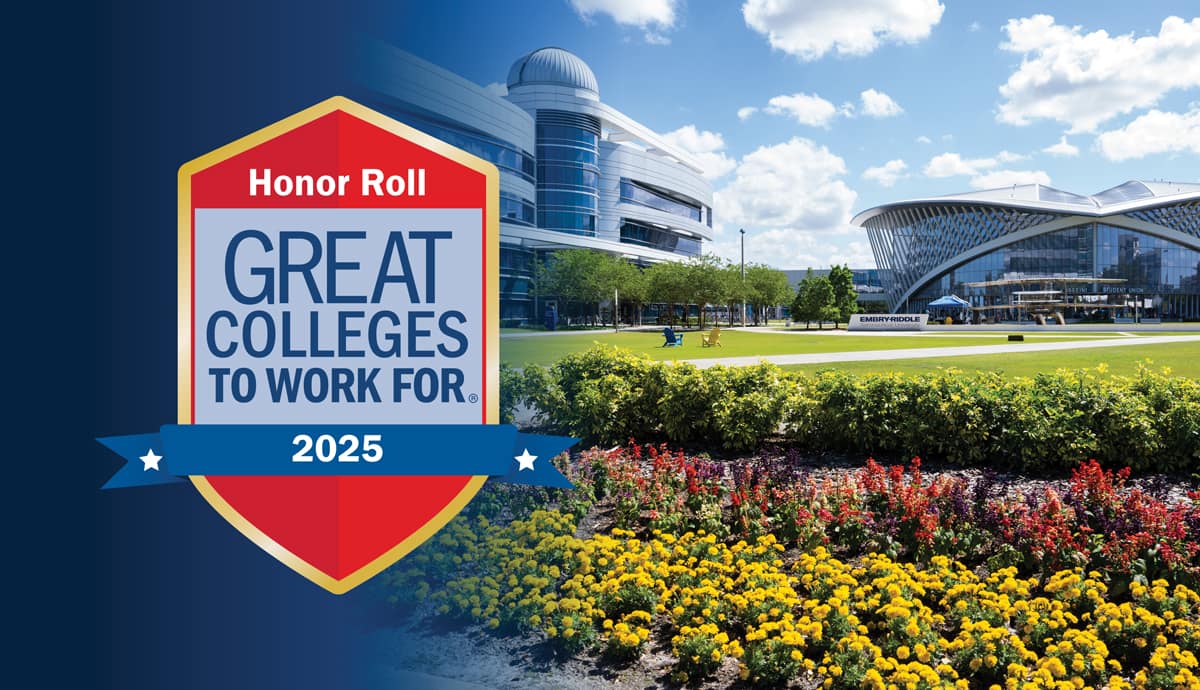 Great Colleges to Work For© has not only named Embry‑Riddle as one of the nation’s Great Colleges to Work For this year but also awarded the university elite Honor Roll status. (Photo: Embry‑Riddle)