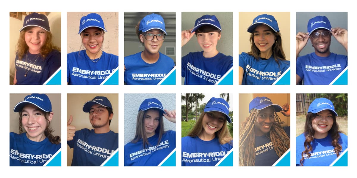 The 2025 cohort of Boeing Scholars at Embry Riddle includes Briana Taylor, Camille Hawkins, Chad Johnson, Isabella Zerbarini, Katherina Steiner, Khamari Leveque, Lidia Heath, Oscar Lopez Garcia, Priscilla Aleksic, Saule Kondra, Vanessa Fakrogha and Zabrina Rios.