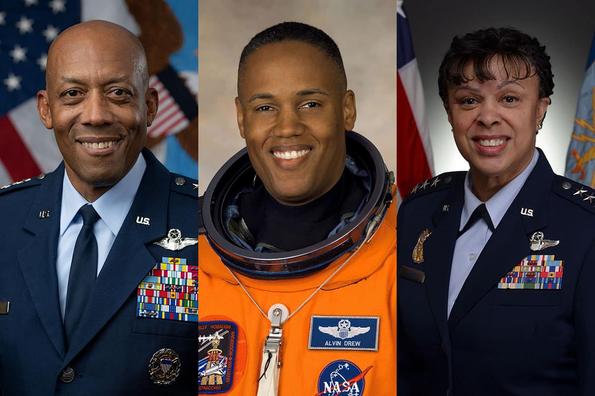 Gen. Charles Q. Brown, Col. Alvin Drew and Lt. Gen. Stayce Harris are just a few of the many notable alumni Embry‑Riddle is celebrating this year during Black History Month. (Photos: Embry‑Riddle)