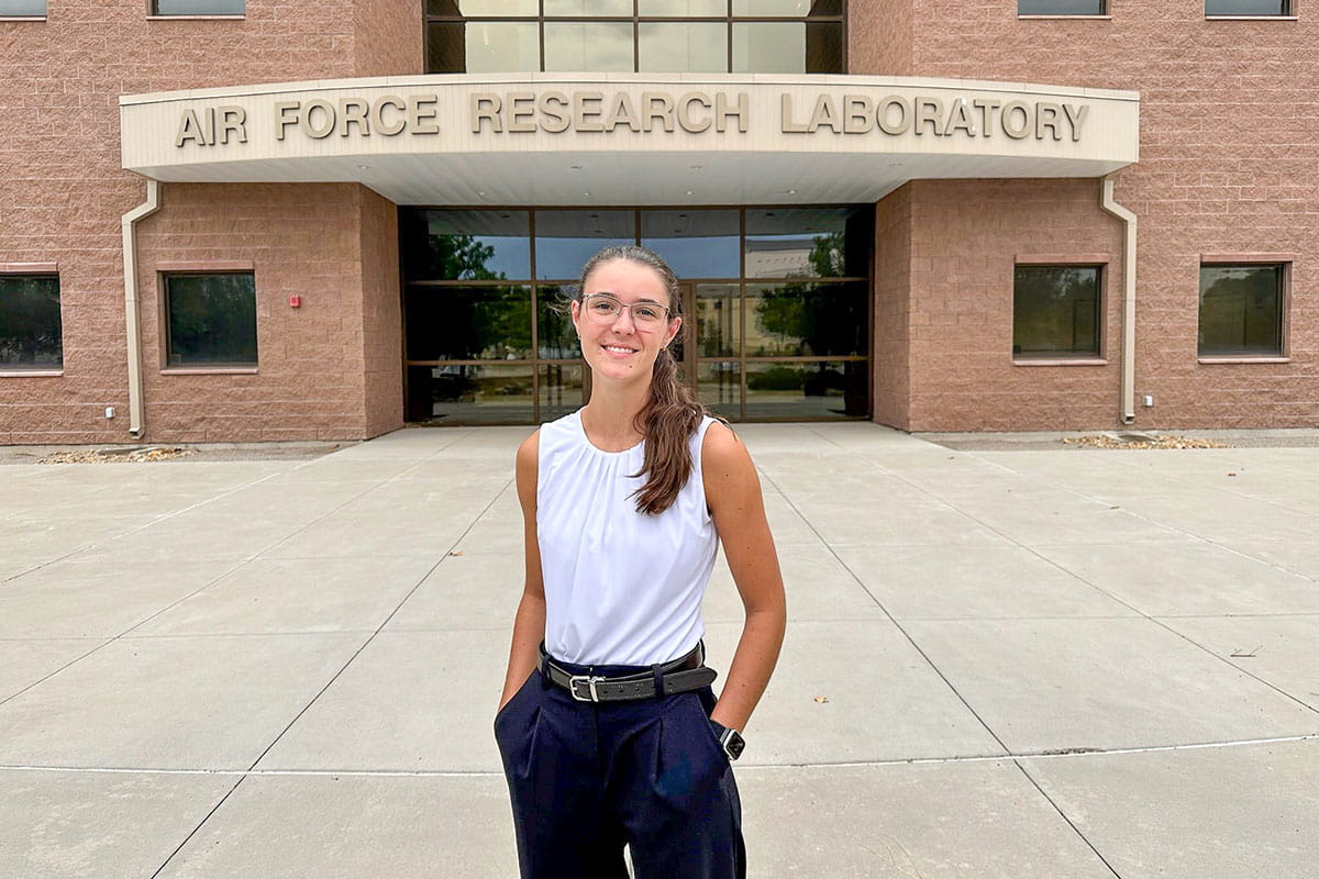Embry‑Riddle student Grace Gratton, a 2025 Astronaut Scholar, is involved in heliophysics research and recently completed an internship this summer in space weather modeling at the Air Force Research Lab in Albuquerque, New Mexico. (Photo: Embry‑Riddle/Grace Gratton)