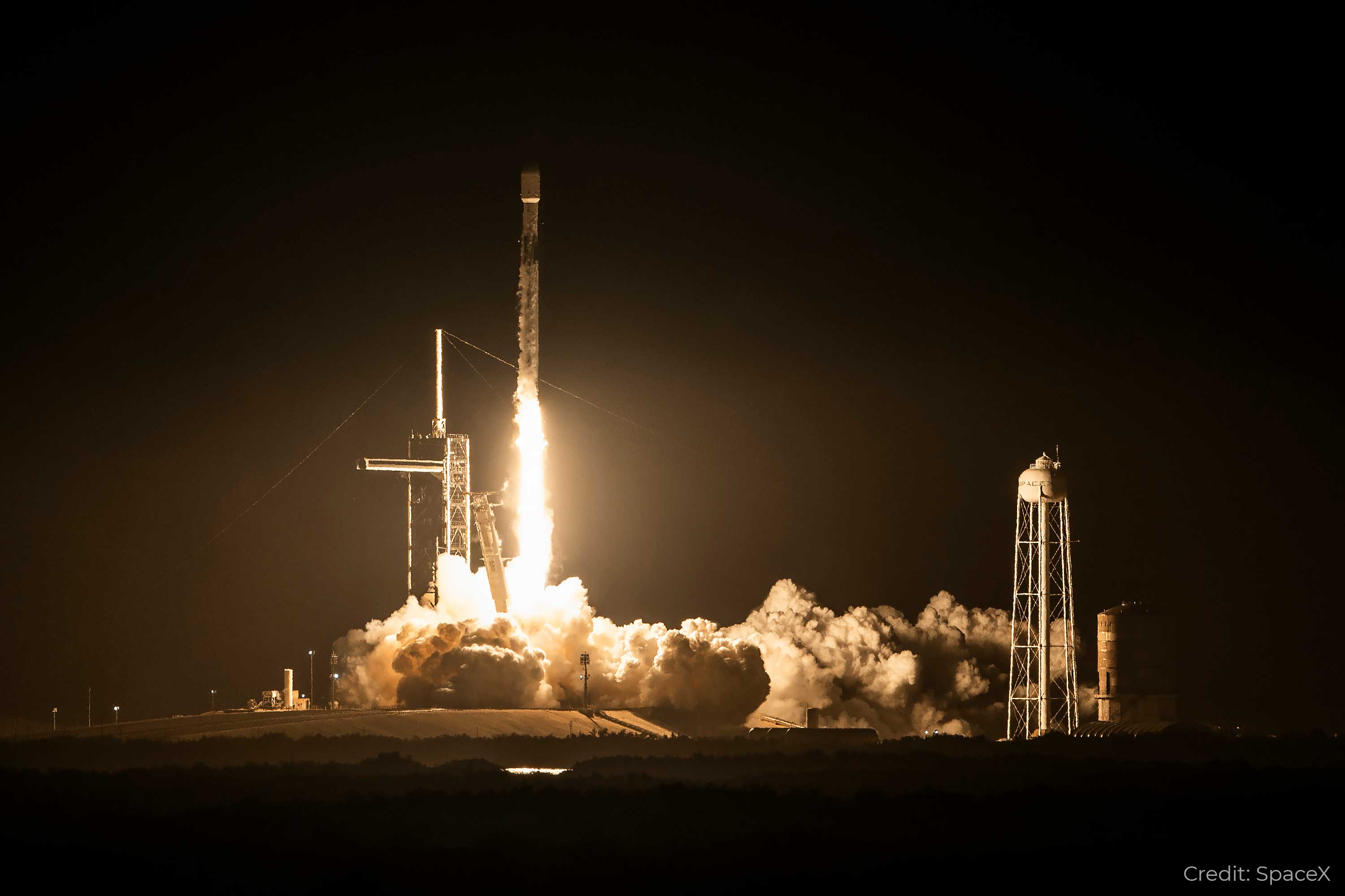 The Intuitive Machines (IM)-1 mission launched at 1:05 a.m. Thursday, Feb. 15, 2024, from NASA’s Kennedy Space Center, in Florida, with hardware built entirely by Embry‑Riddle students onboard. (Photo: SpaceX)