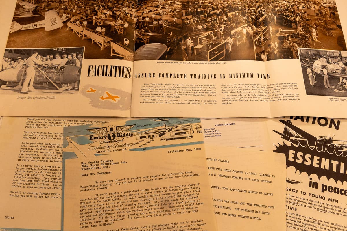 Documents from the Embry‑Riddle International School of Aviation soliciting students. (Photo: Embry‑Riddle/Seth Robbins) Embry-Riddle International School of Aviation documents