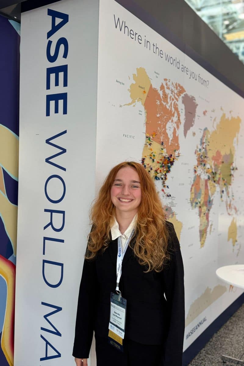 Embry-Riddle studen Gabriella Mayrend at the American Society for Engineering Education conference.