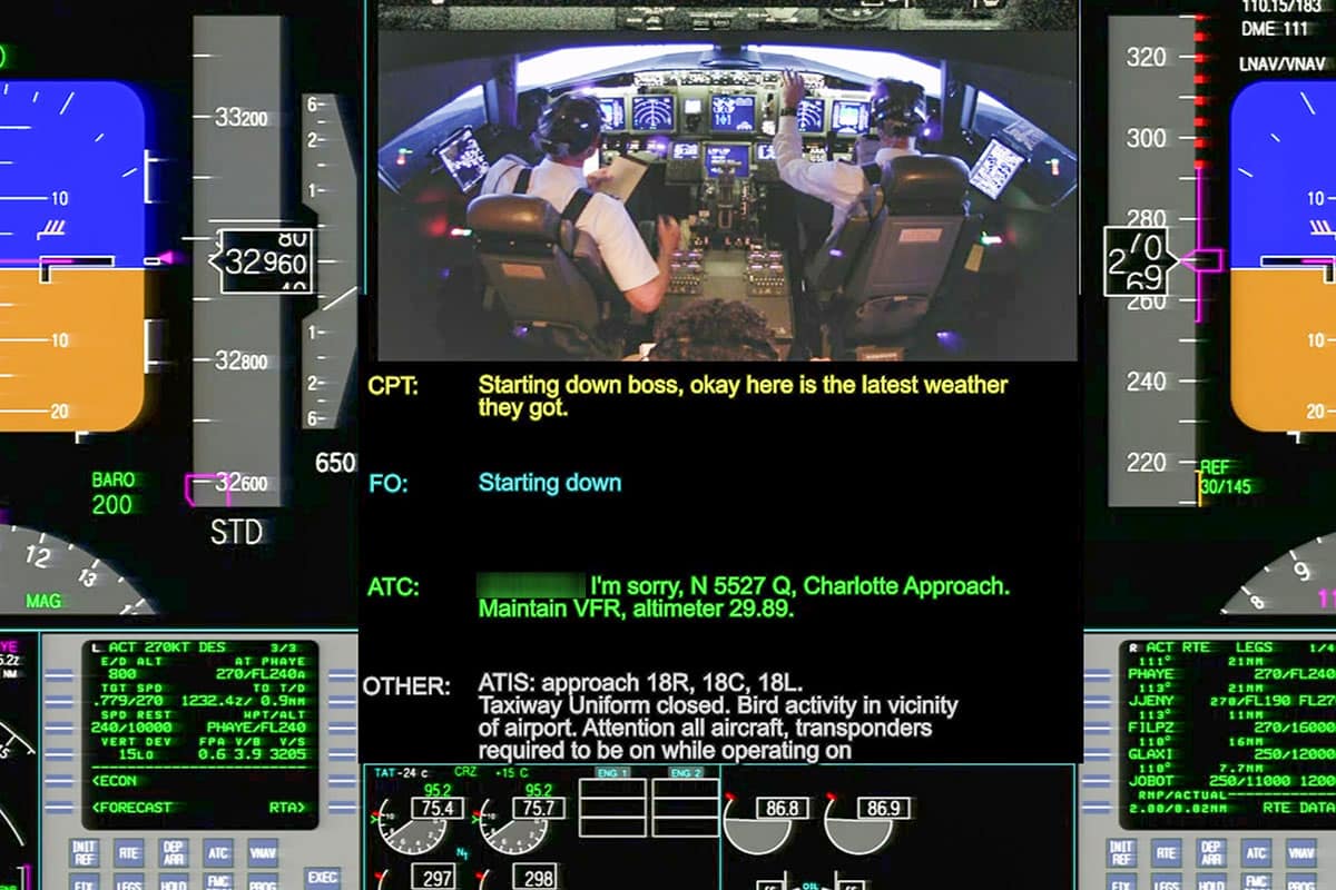 Captioned video from simulator sessions that are being analyzed by an Embry-Riddle and NASA team to identify positive pilot performance.