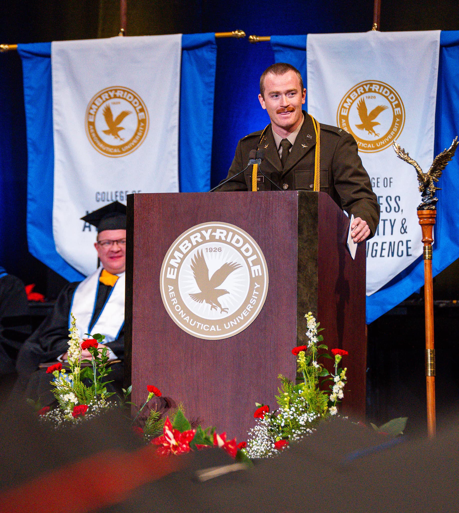 Dr. Sirani M. Perera speaking at commencement ceremony,