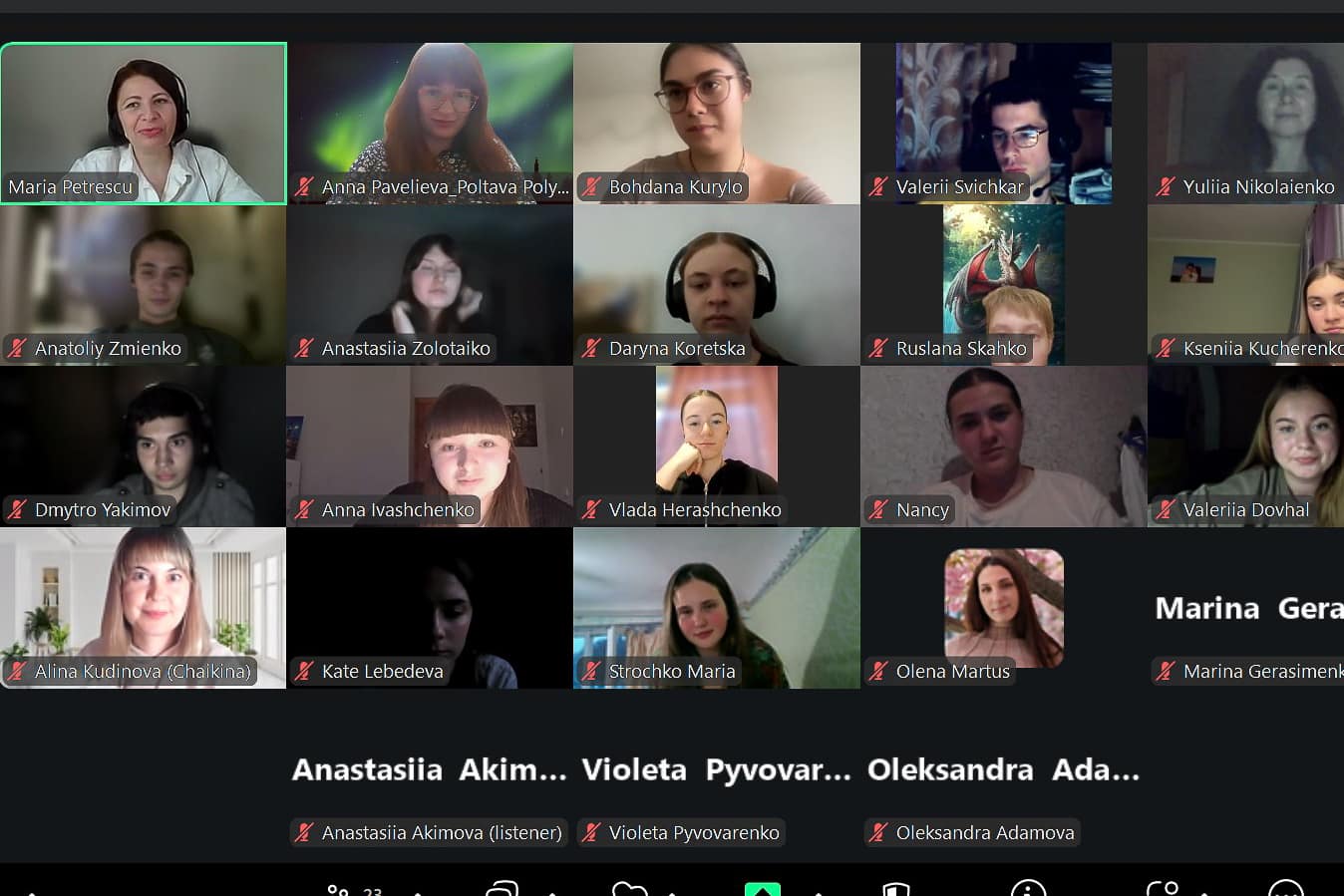 Dr. Maria Petrescu teaches Ukrainian students online.