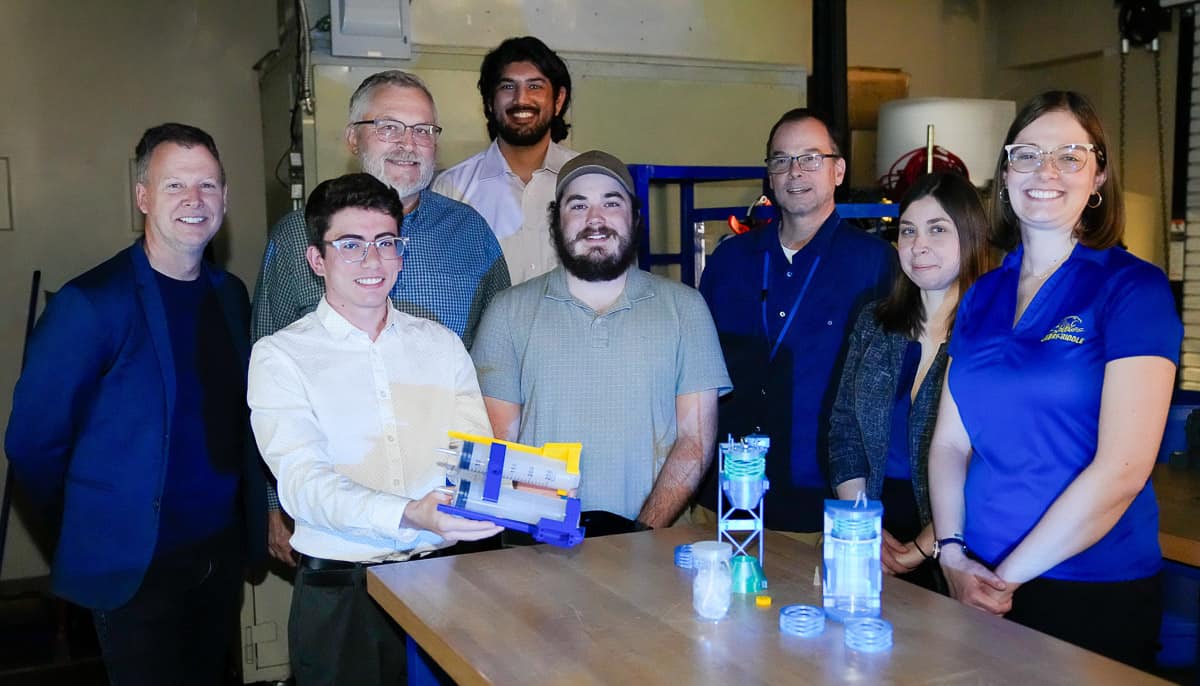 Embry-Riddle research team shows water capture system for drone campaign on Lake Okeechobee.