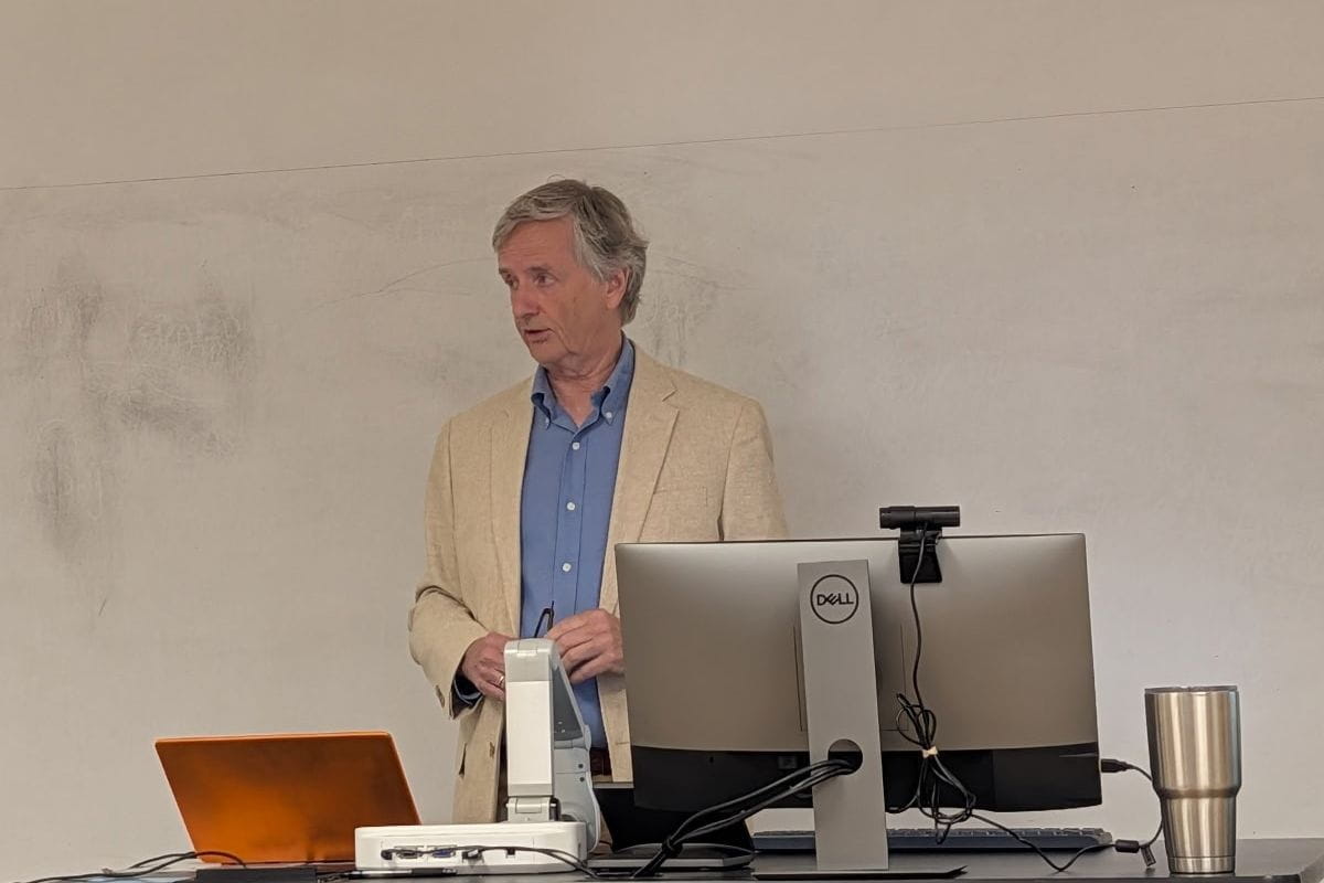 This year's keynote speaker at the Lawrence H. Harper Memorial Workshop was Dr. Dick Bulterman, a leading AI researcher from the Netherlands.