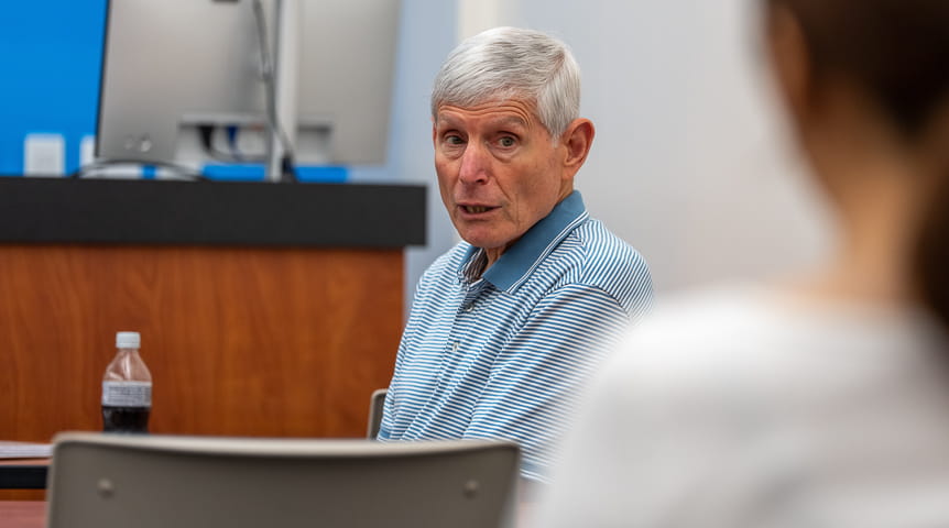 Gen. Norton A. Schwartz speaks in an Embry-Riddle class