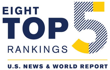 U.S. News and World Report 8 top-5 rankings