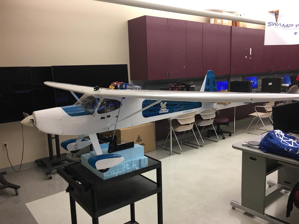 Model plane in a lab