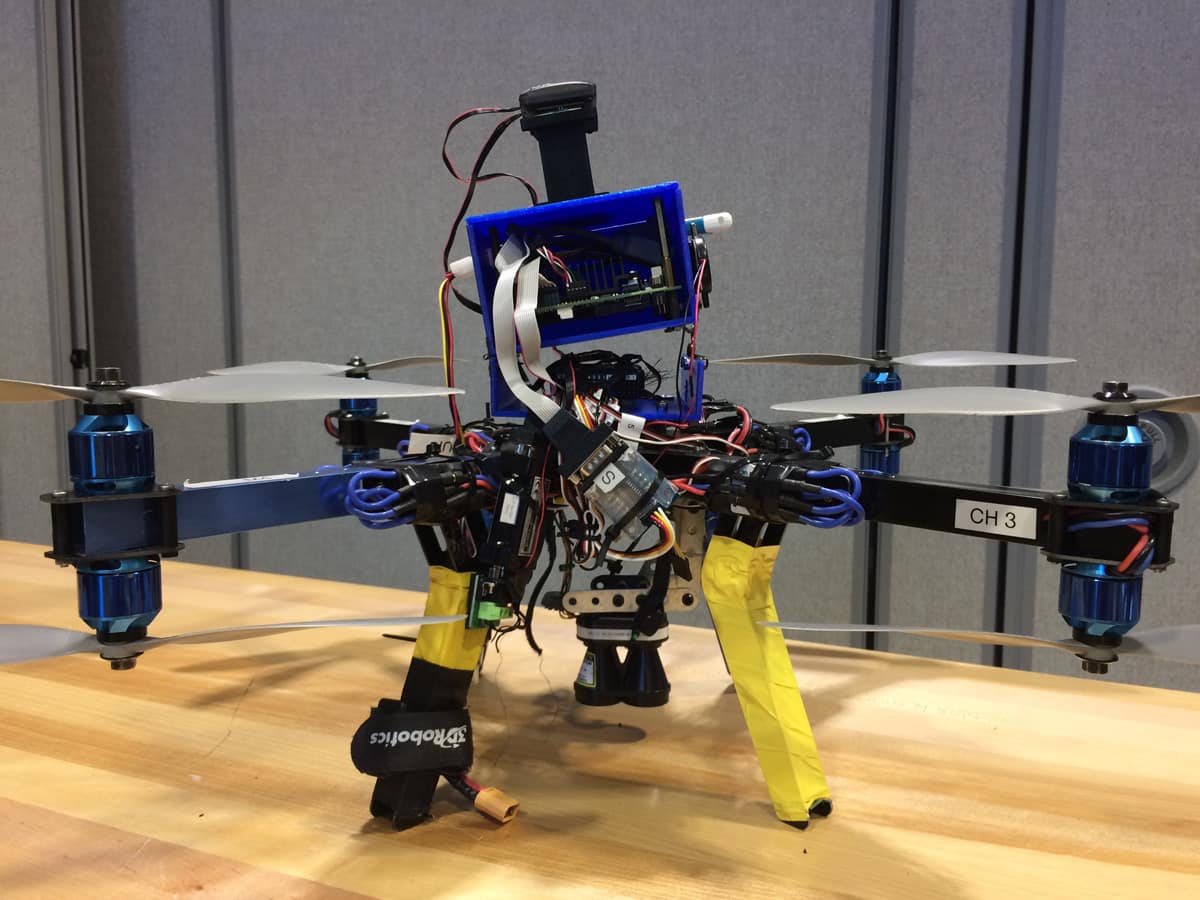 Quad-copter on a desk