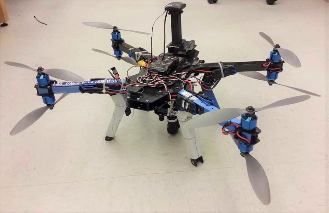 quad-copter on a floor