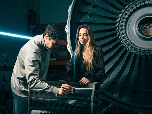 Students in the Gas Turbine Lab