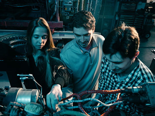 Students in the Gas Turbine Lab