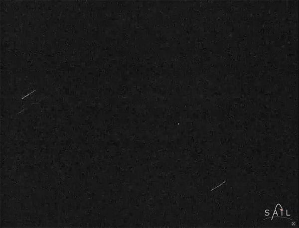 A screenshot of the video, SpinSat Acquisition and Tracking Test