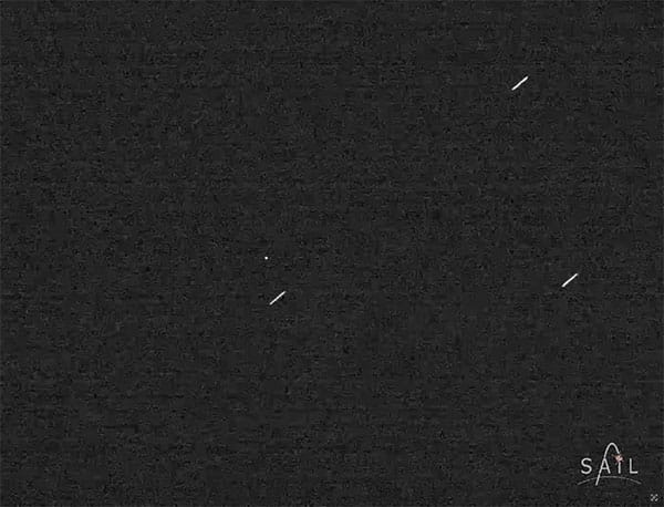 A screenshot of the video, Hitomi debris object K