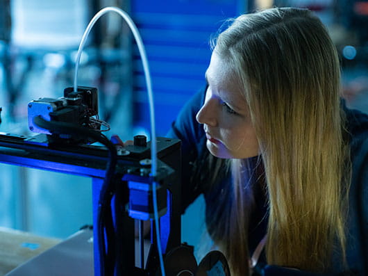 Embry-Riddle student Melissa Messenger works in the Thermal Sciences Laboratory