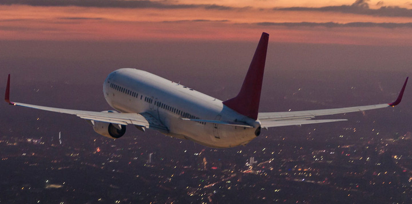 Airplane City Sunset