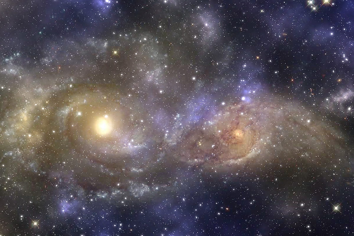 Two galaxies colliding