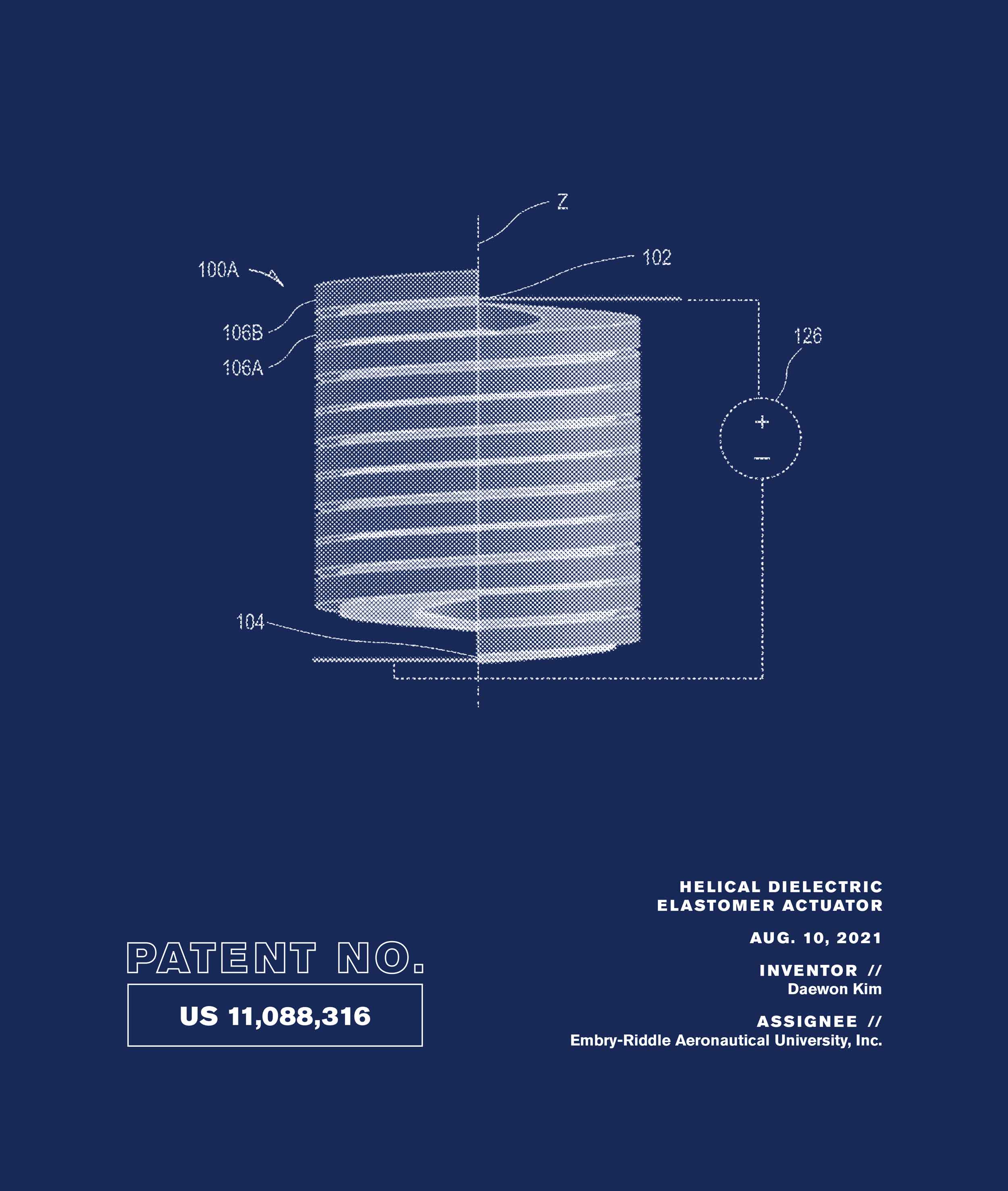 Patent No. US 11,088,316: Helical Dielectric Elastomer Actuator