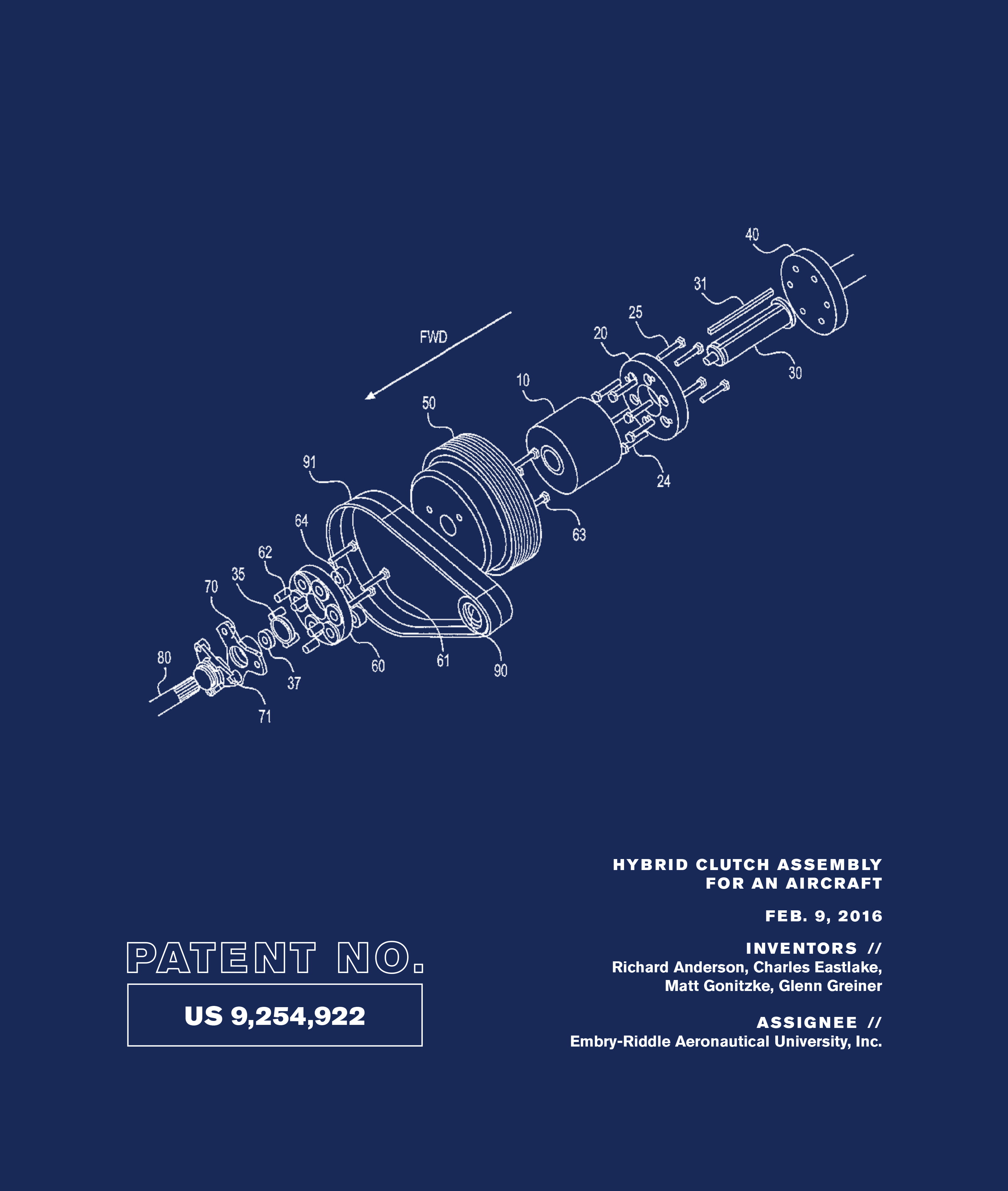 Patent No. US 9,254,922: Hybrid Clutch Assembly for an Aircraft