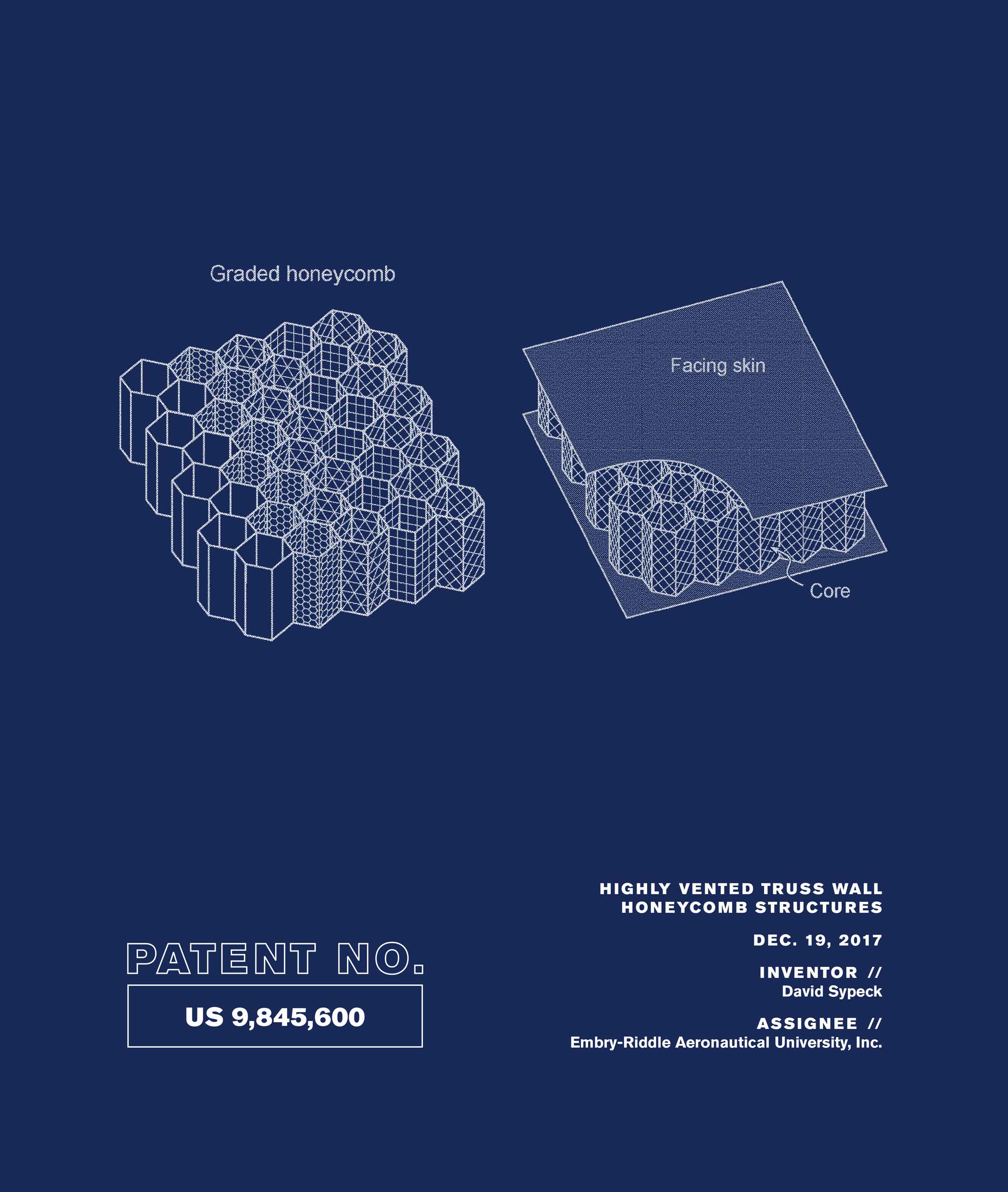 Patent No. US 9,845,600: Highly Vented Truss Wall Honeycomb Structures