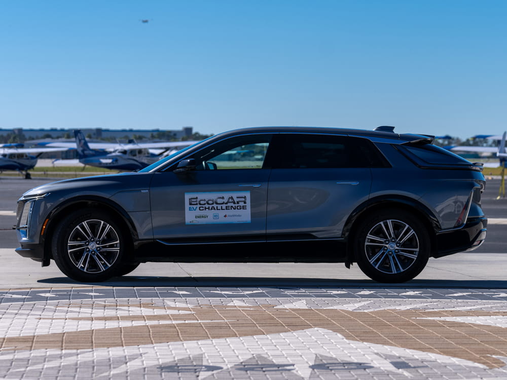 Eco Car sits on the flight line.