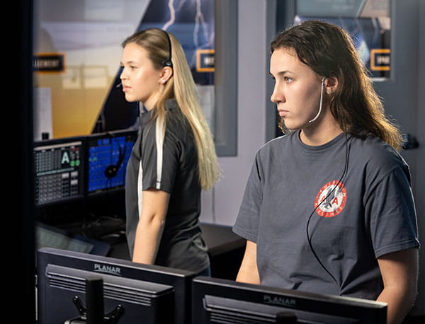 Students in the Air Traffic Control Tower Lab