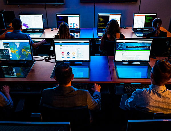Students in the Cyber Lab