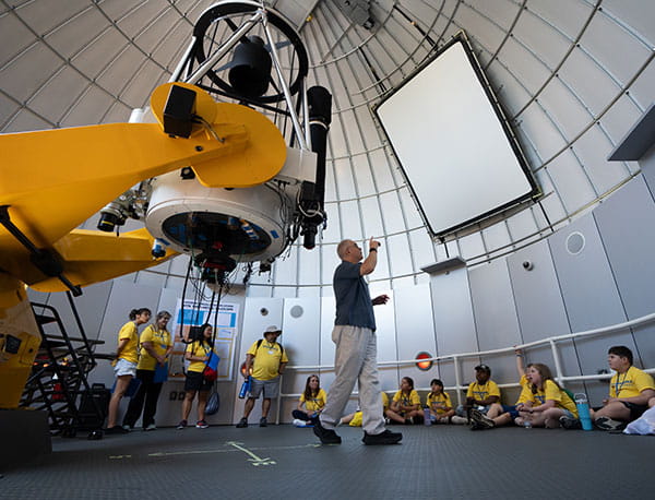 Children enjoy the inside of the Campus Observatory