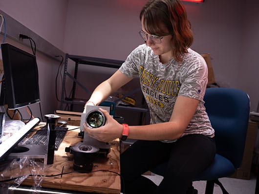 Student in the Space Physics Research Lab