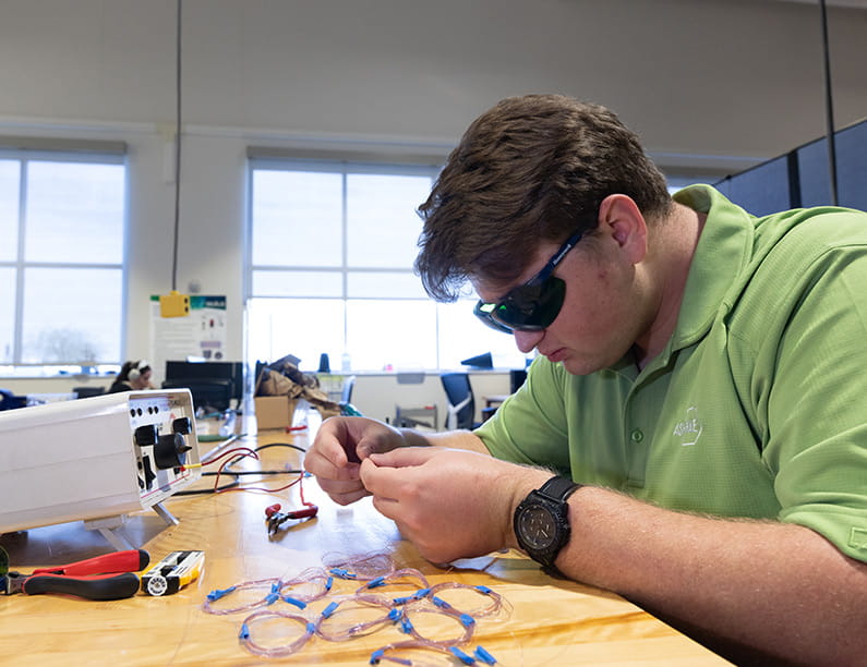 A student working in the Thermal Science Laboratory