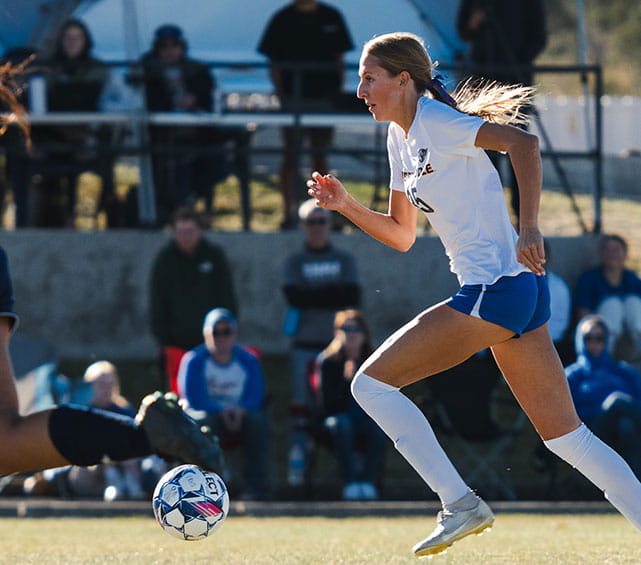 Women's soccer player at Prescott Campus