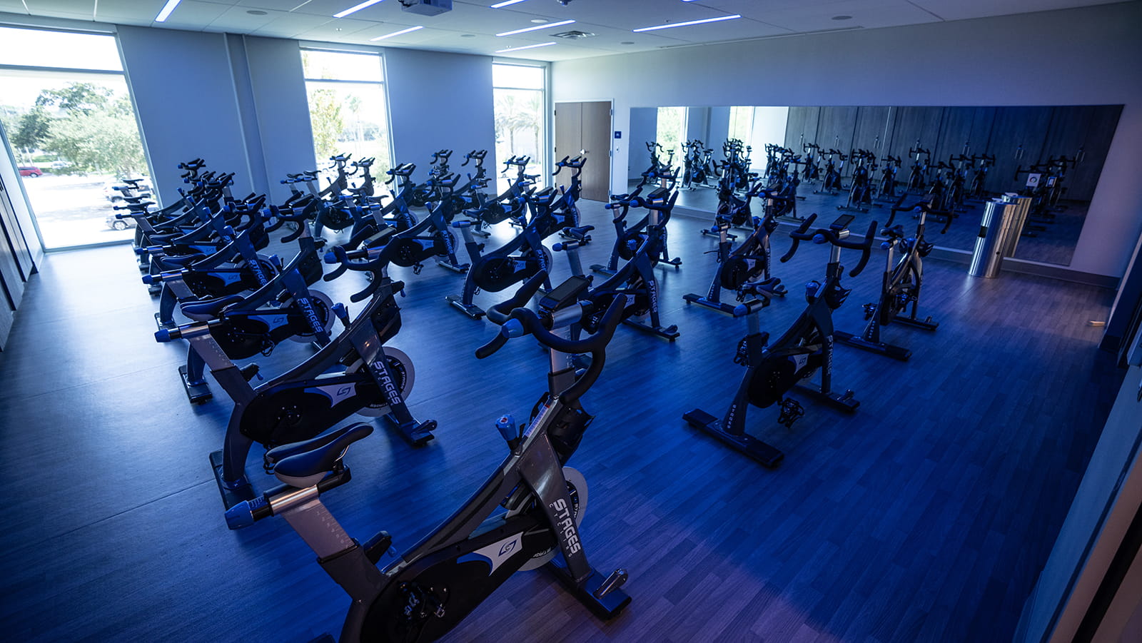 Exercise bikes inside the Embry-Riddle Fitness Complex