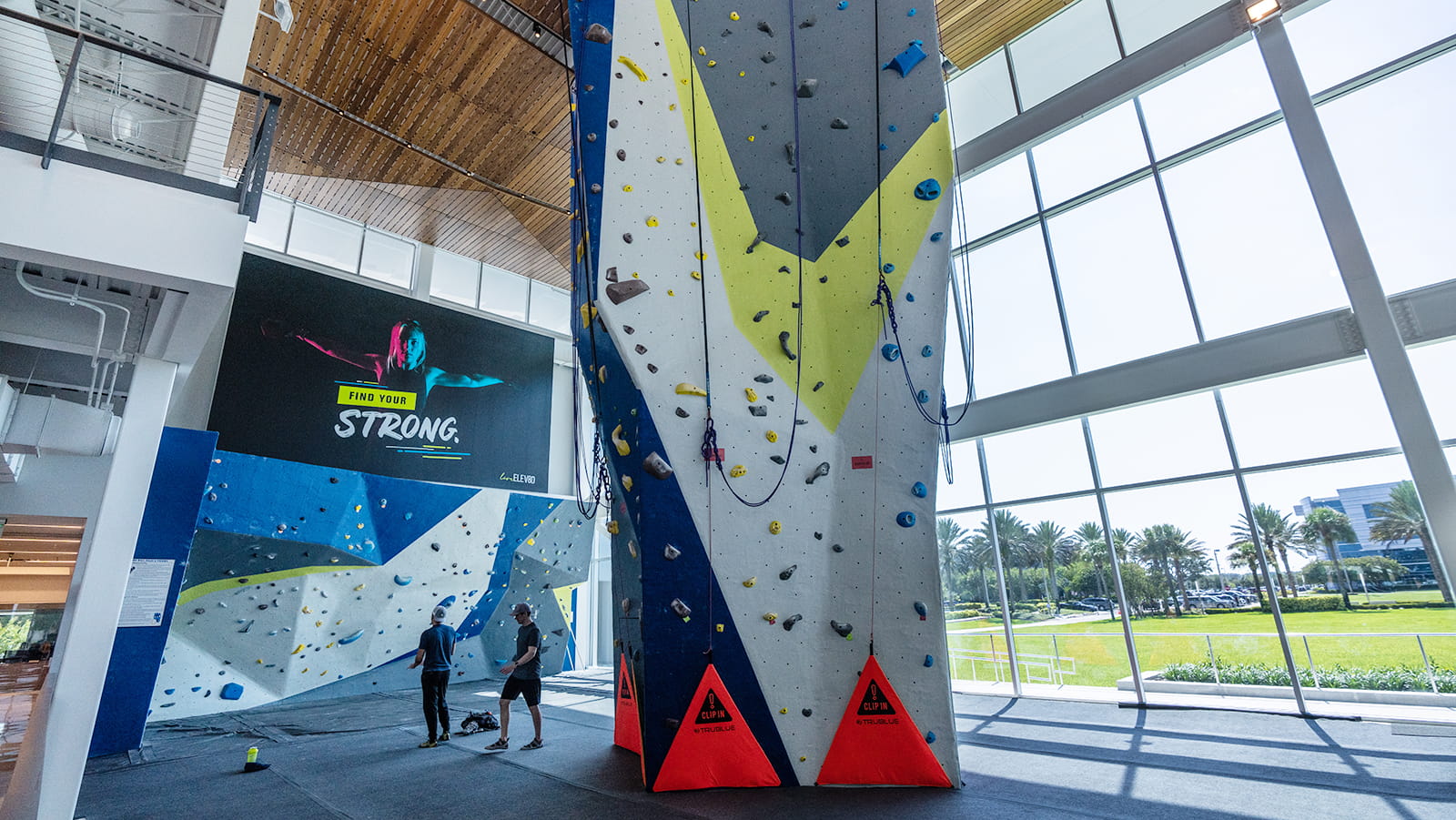 Climbing wall inside the Embry-Riddle Fitness Complex