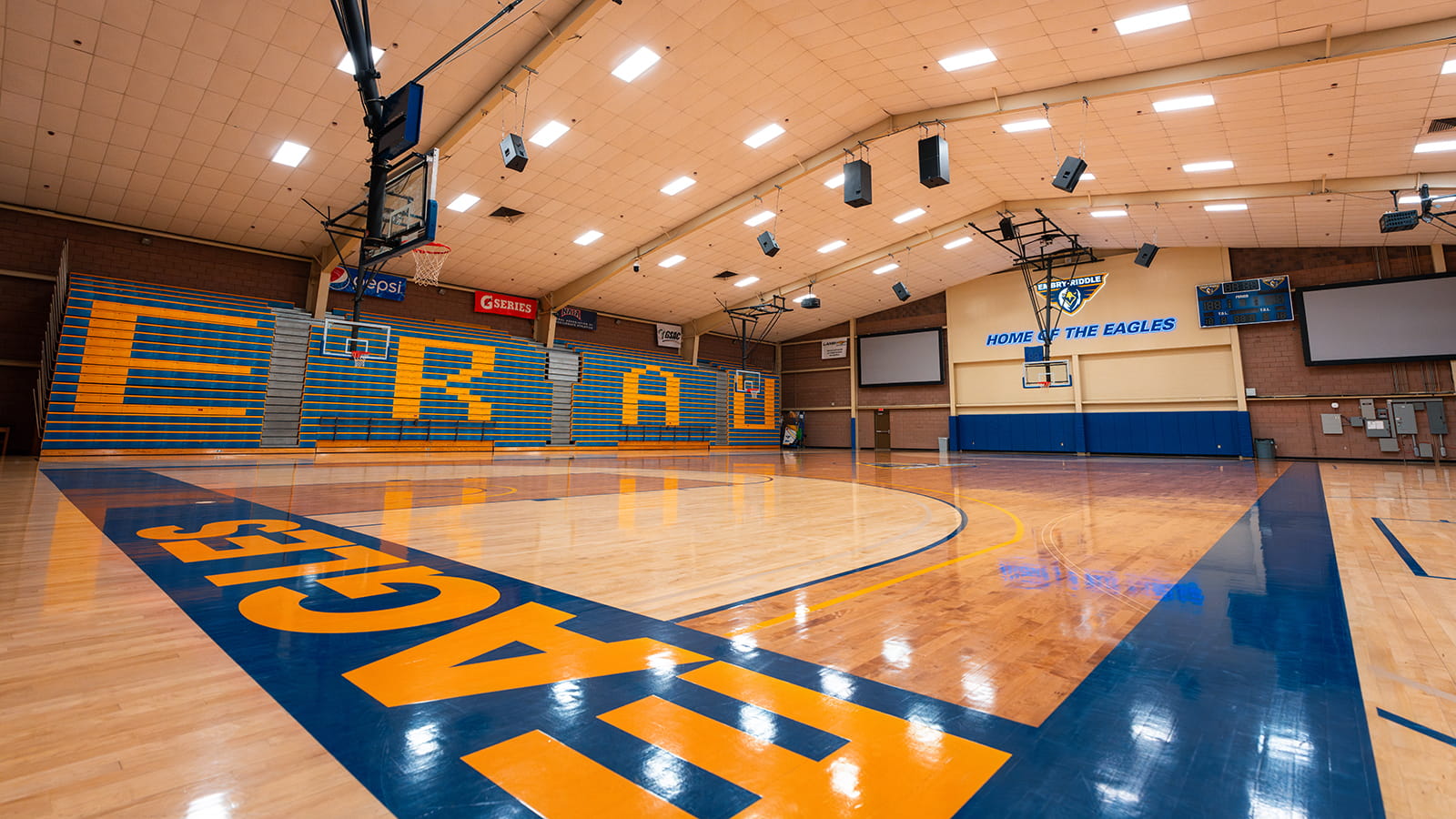 Empty basketball court at Embry-Riddle in Prescott