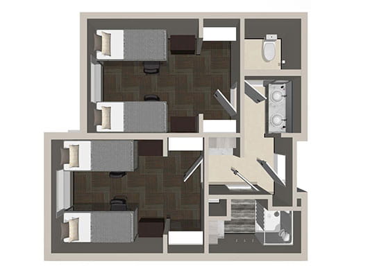 Residence Hall 1 & 2 Floor Plan
