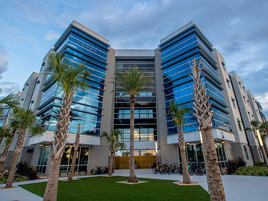 Exterior of Residence Hall 1 and 2
