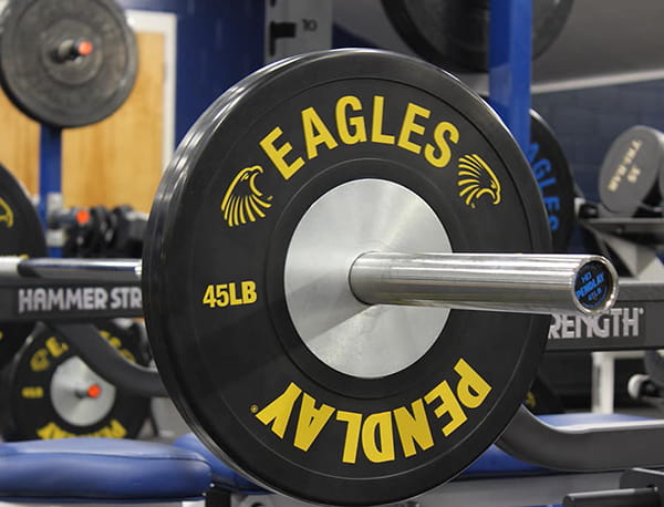 Barbell and weight in the Fletcher Fitness Center