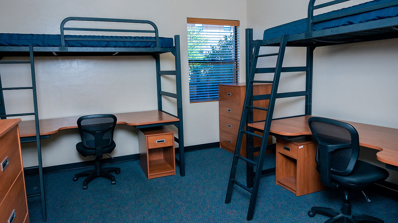 Village Complex beds and desks