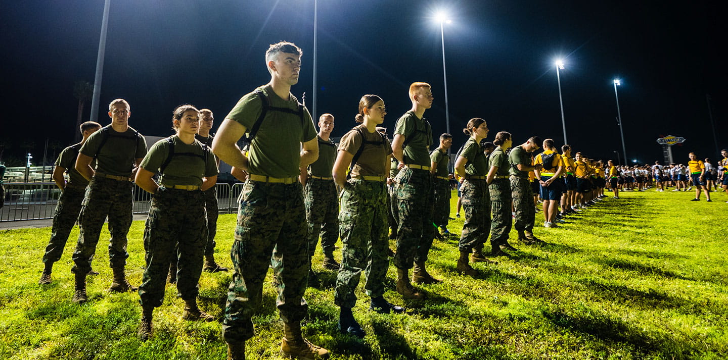 Recruits in the Marine Corps Platoon Leaders Program