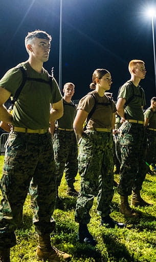 Recruits in the Marine Corps Platoon Leaders Program