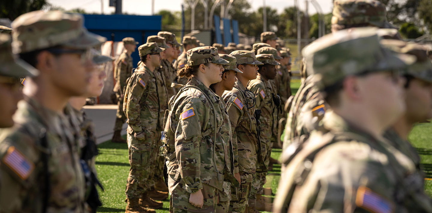Army ROTC students in Leadership Lab