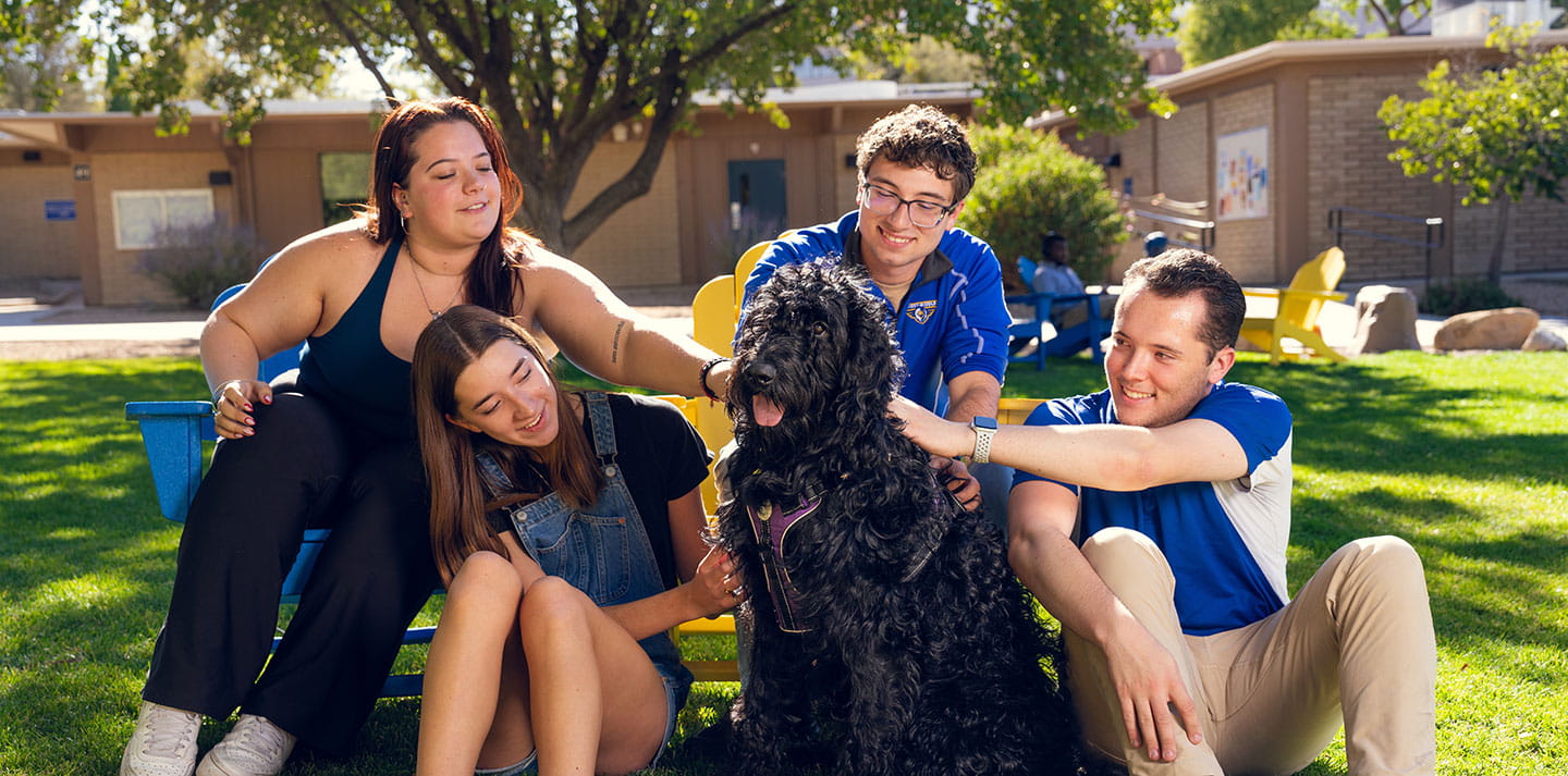 Students pose during Blue and Gold Week
