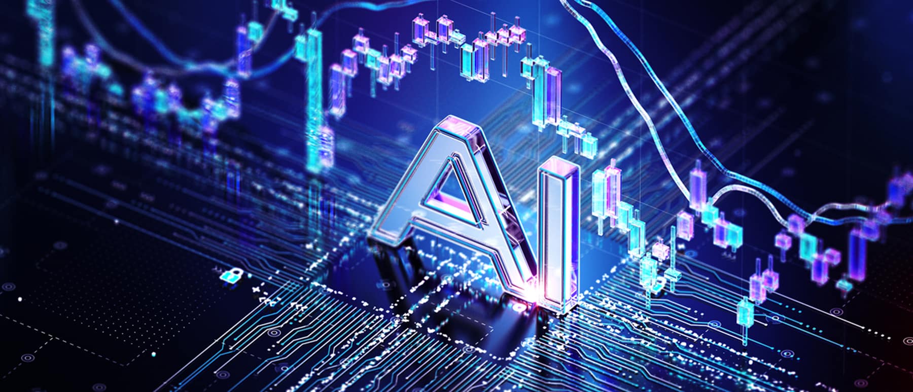 AI graphic with a circuit board.