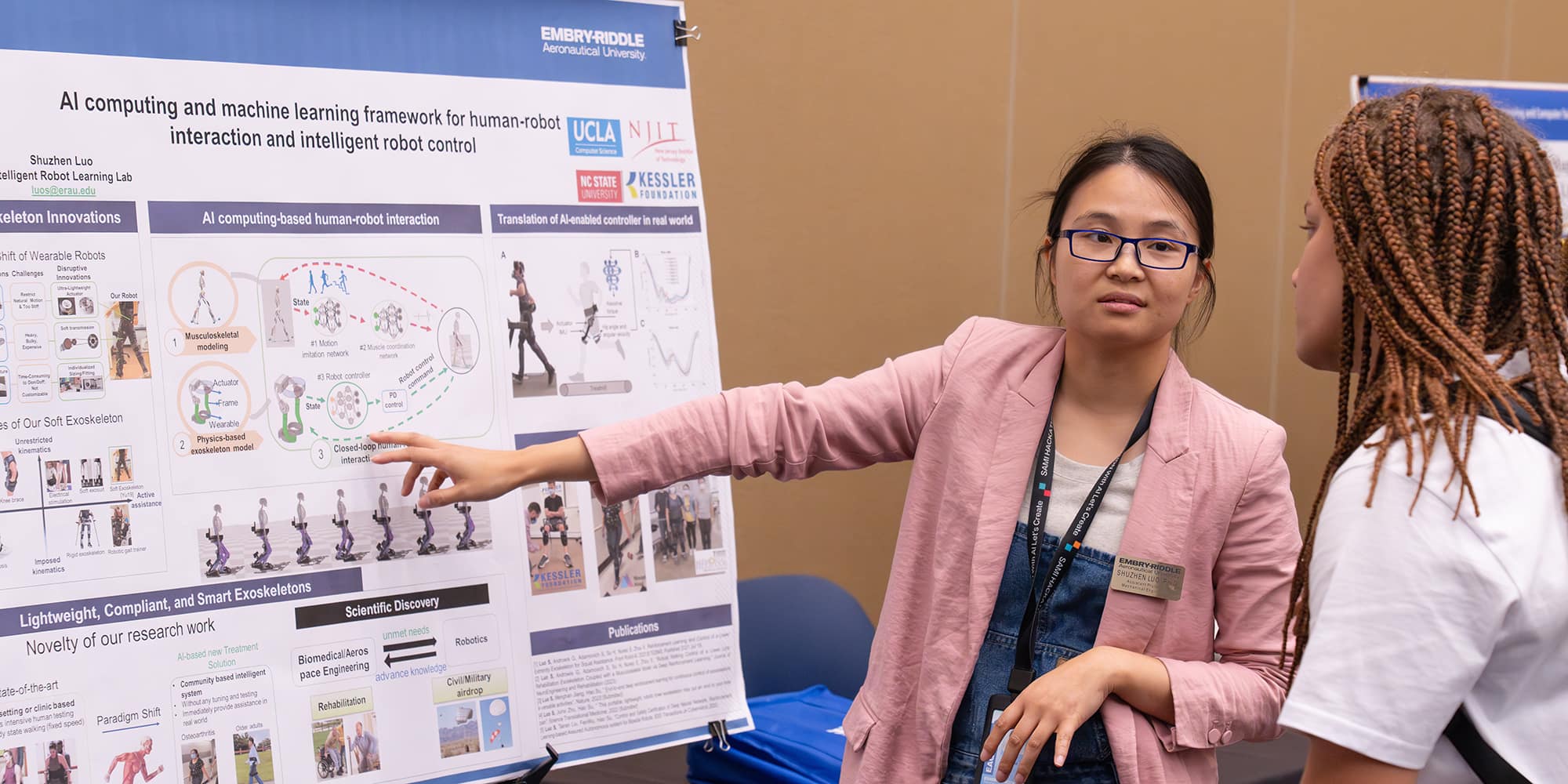 Members of the Embry-Riddle faculty display and explain their research to ERAU students during Research Match Day in the Mori Hosseini Student Union Event Center on Oct. 18, 2023. (Bernard Wilchusky/Embry-Riddle)